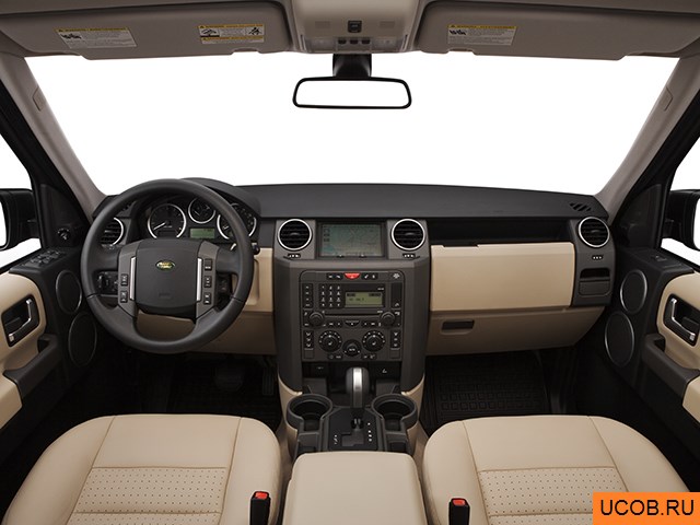 SUV 2007 года Land Rover LR3 в 3D. Вид водительского места.