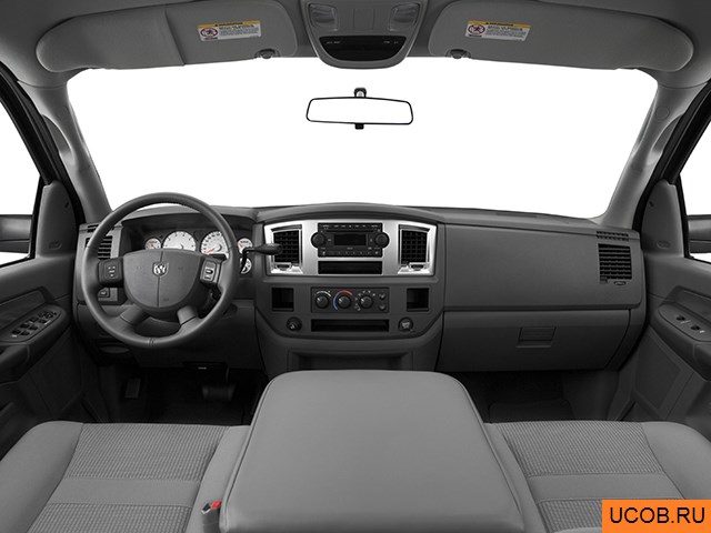 Pickup 2007 года Dodge Ram 1500 в 3D. Вид водительского места.