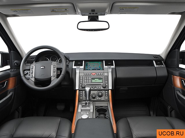 SUV 2007 года Land Rover Range Rover Sport в 3D. Вид водительского места.