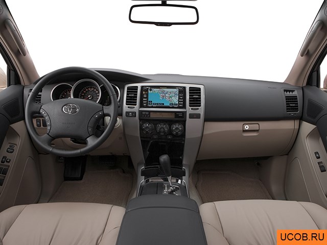 SUV 2007 года Toyota 4Runner в 3D. Вид водительского места.