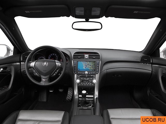 Sedan 2007 года Acura TL в 3D. Вид водительского места.
