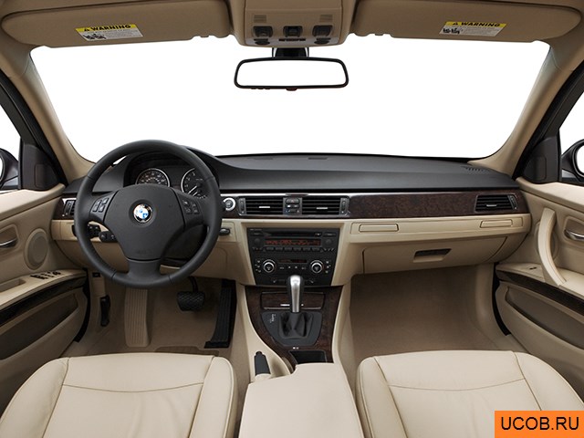 Wagon 2007 года BMW 3-series в 3D. Вид водительского места.
