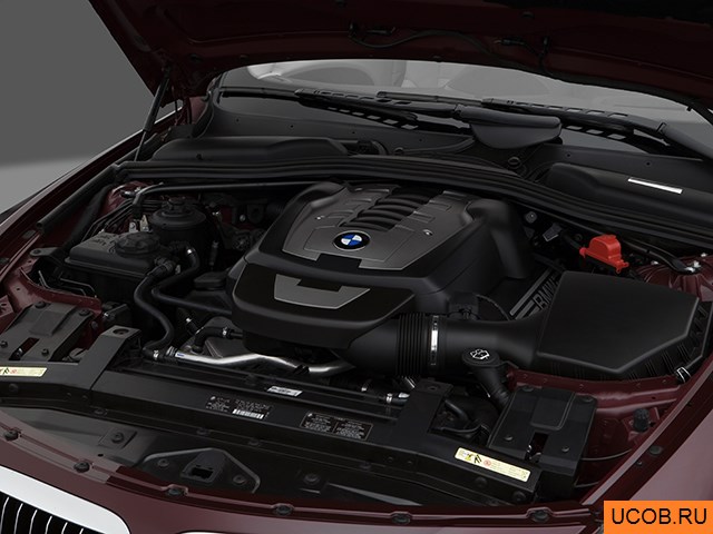 Coupe 2007 года BMW 6-series в 3D. Моторный отсек.