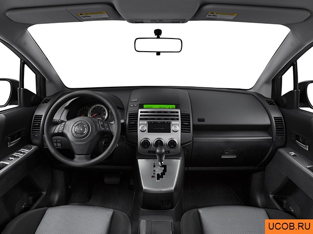 Minivan 2007 года Mazda MAZDA5 в 3D. Вид водительского места.