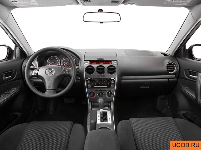 Wagon 2007 года Mazda MAZDA6 в 3D. Вид водительского места.
