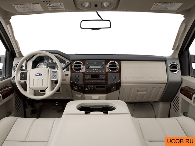 Pickup 2008 года Ford F-450 SD DRW в 3D. Вид водительского места.