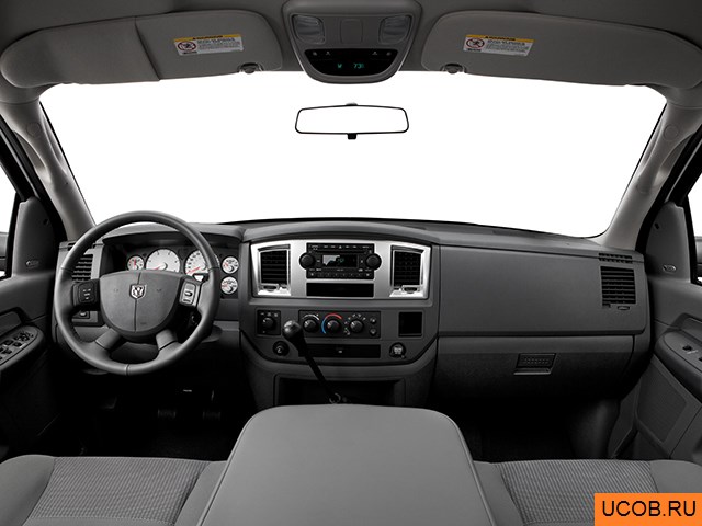 Pickup 2007 года Dodge Ram 3500 в 3D. Вид водительского места.