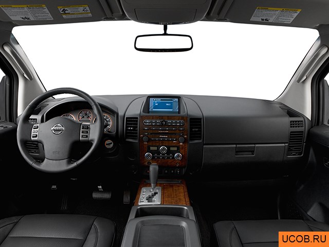 Pickup 2008 года Nissan Titan в 3D. Вид водительского места.