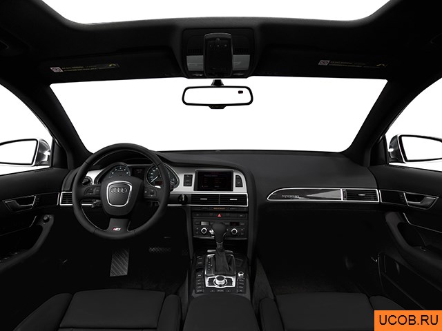 Sedan 2008 года Audi S6 в 3D. Вид водительского места.