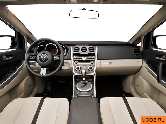 CUV 2008 года Mazda CX-7 в 3D. Вид водительского места.