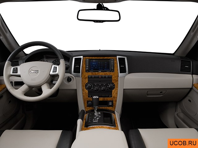 SUV 2008 года Jeep Grand Cherokee в 3D. Вид водительского места.
