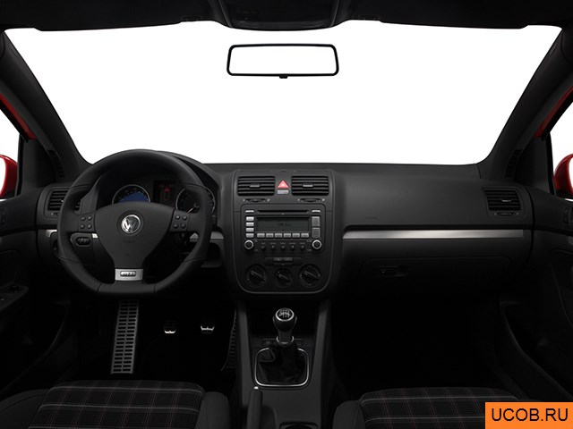Hatchback 2008 года Volkswagen GTI в 3D. Вид водительского места.
