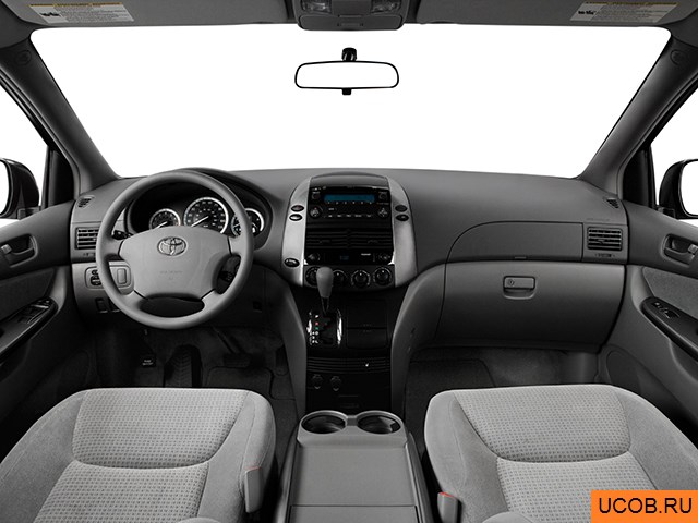 Minivan 2008 года Toyota Sienna в 3D. Вид водительского места.