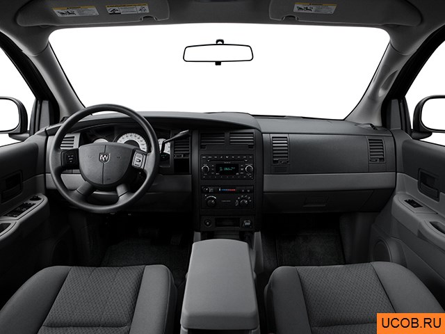 SUV 2008 года Dodge Durango в 3D. Вид водительского места.