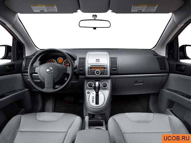Sedan 2008 года Nissan Sentra в 3D. Вид водительского места.