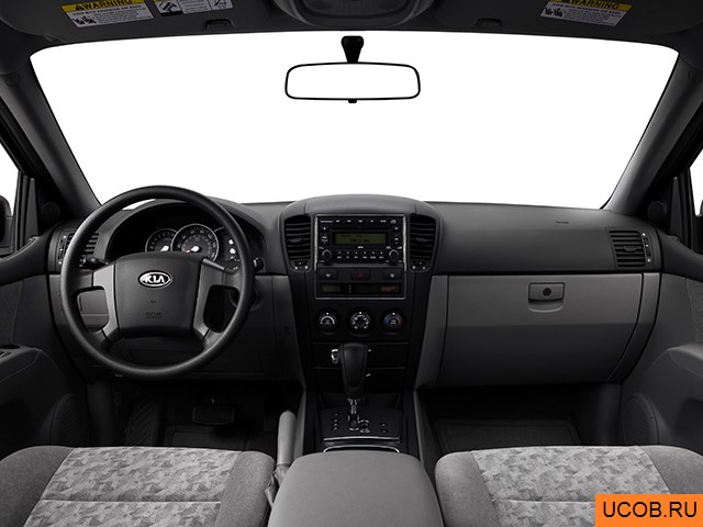 SUV 2008 года Kia Sorento в 3D. Вид водительского места.