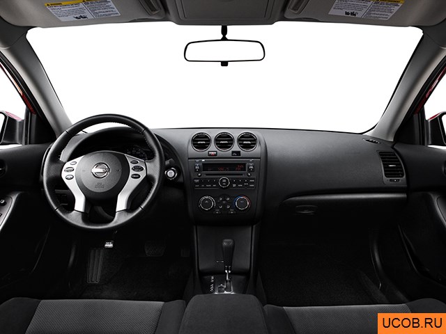 Sedan 2008 года Nissan Altima в 3D. Вид водительского места.
