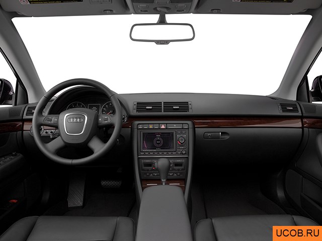 Sedan 2008 года Audi A4 в 3D. Вид водительского места.