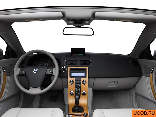 Convertible 2008 года Volvo C70 в 3D. Вид водительского места.