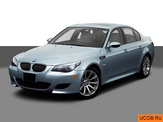 Модель автомобиля BMW 5-series 2008 года в 3Д
