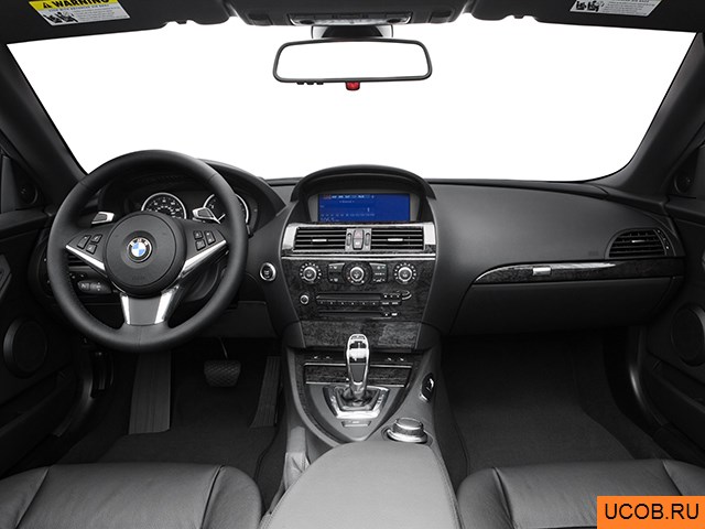 Convertible 2008 года BMW 6-series в 3D. Вид водительского места.
