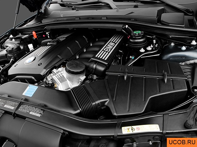 Convertible 2008 года BMW 3-series в 3D. Моторный отсек.