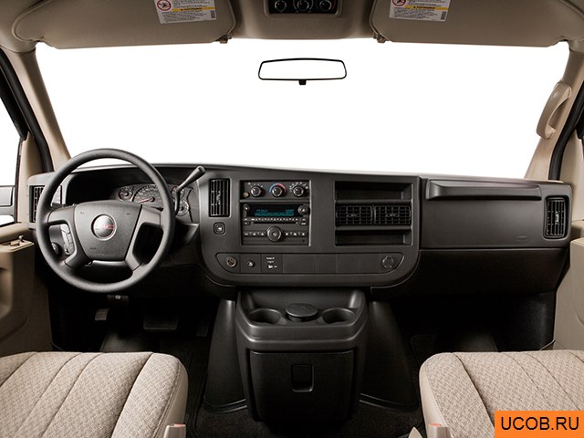Passenger van 2008 года GMC Savana 3500 в 3D. Вид водительского места.