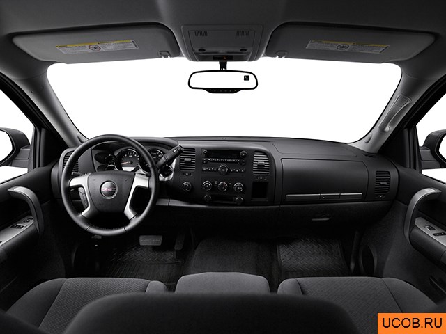 Pickup 2008 года GMC Sierra 2500HD в 3D. Вид водительского места.