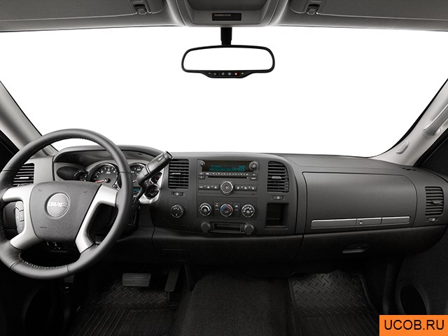 Pickup 2008 года GMC Sierra 3500HD в 3D. Вид водительского места.