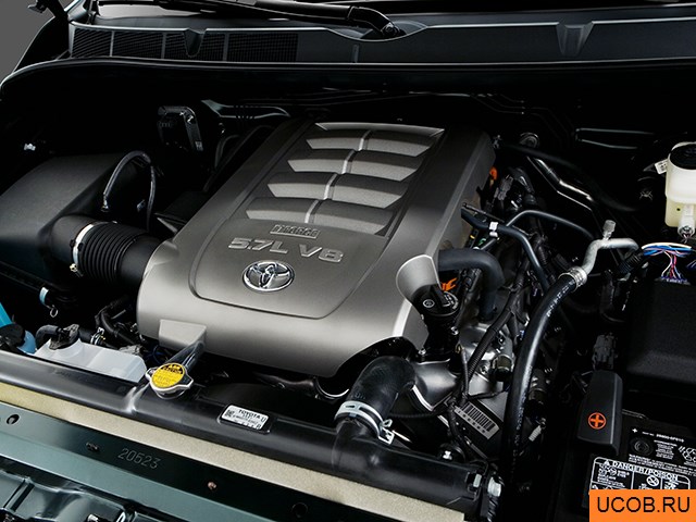 Pickup 2008 года Toyota Tundra в 3D. Моторный отсек.