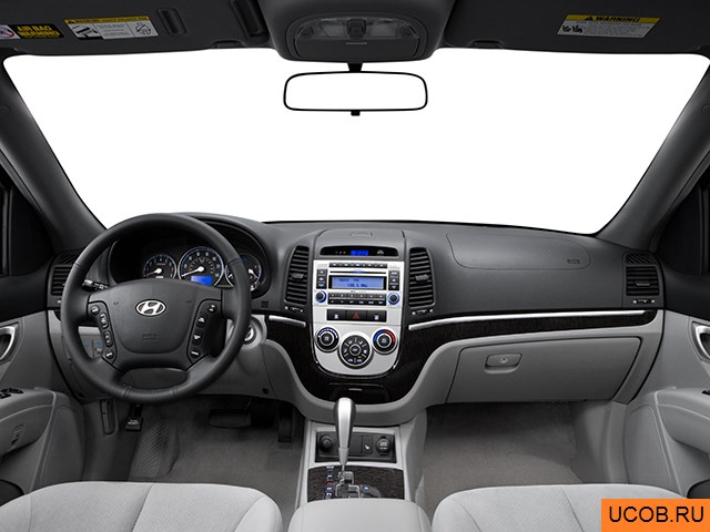 CUV 2008 года Hyundai Santa Fe в 3D. Вид водительского места.
