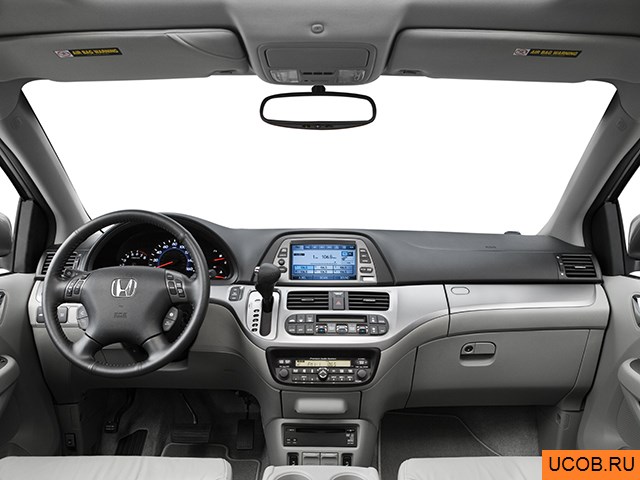 Minivan 2008 года Honda Odyssey в 3D. Вид водительского места.