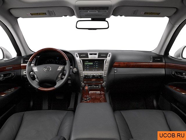 Sedan 2008 года Lexus LS в 3D. Вид водительского места.