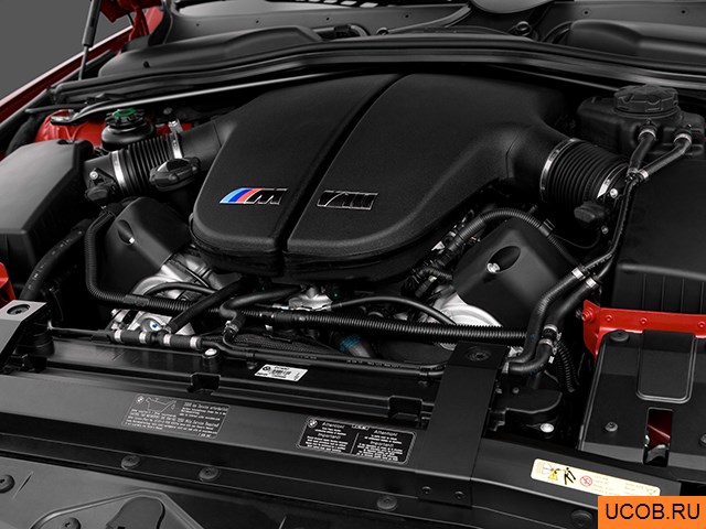 Convertible 2008 года BMW 6-series в 3D. Моторный отсек.