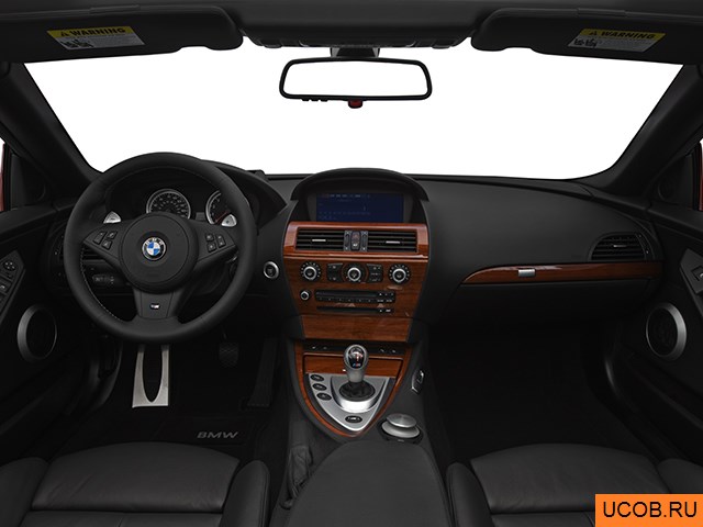 Convertible 2008 года BMW 6-series в 3D. Вид водительского места.