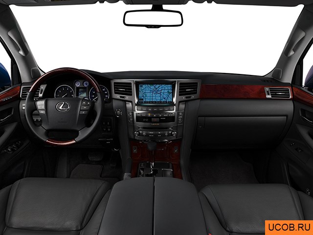 SUV 2008 года Lexus LX в 3D. Вид водительского места.