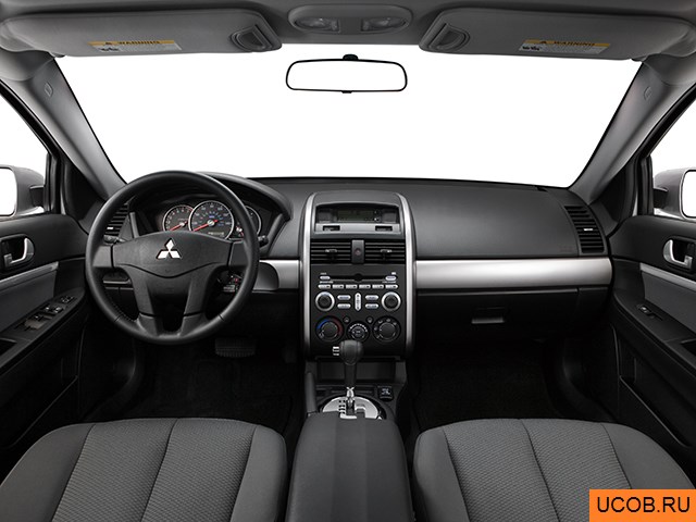 Sedan 2008 года Mitsubishi Galant в 3D. Вид водительского места.