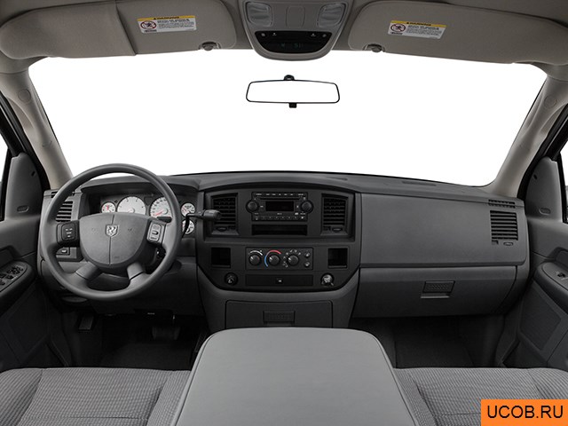 Pickup 2008 года Dodge Ram 3500 DRW в 3D. Вид водительского места.