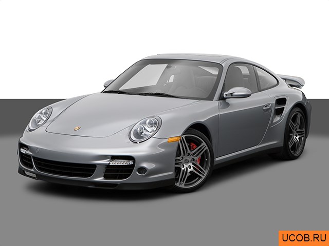 Модель автомобиля Porsche 911 (997) 2008 года в 3Д
