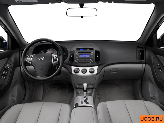 Sedan 2008 года Hyundai Elantra в 3D. Вид водительского места.