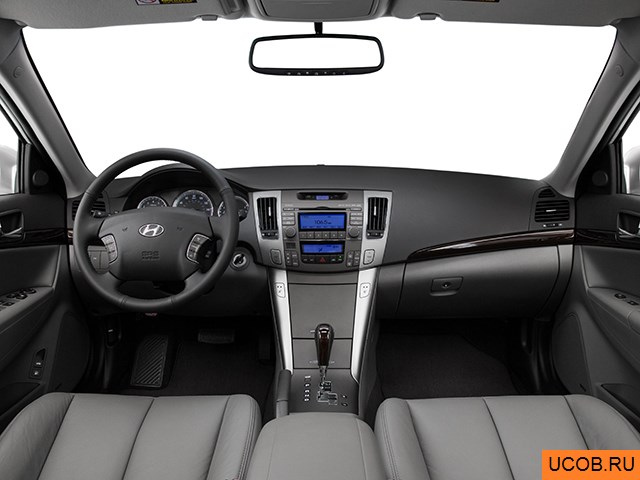 Sedan 2009 года Hyundai Sonata в 3D. Вид водительского места.