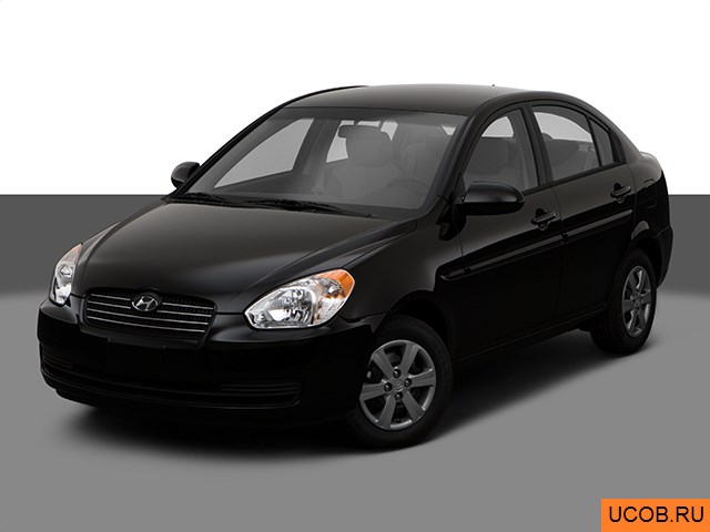 3D модель Hyundai Accent 2008 года
