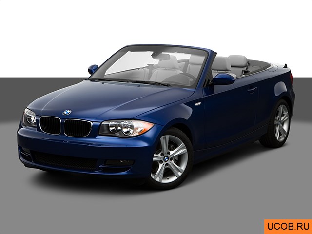 Модель автомобиля BMW 1-series 2008 года в 3Д