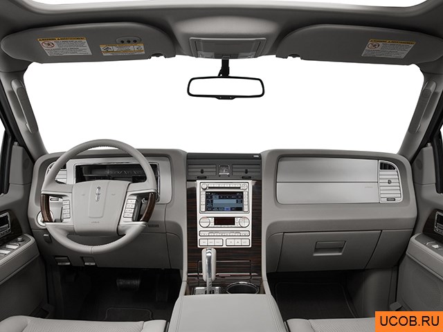 SUV 2008 года Lincoln Navigator L в 3D. Вид водительского места.