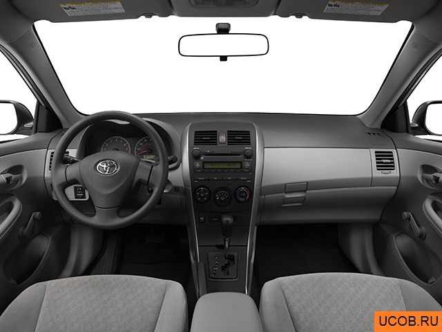 Sedan 2009 года Toyota Corolla в 3D. Вид водительского места.