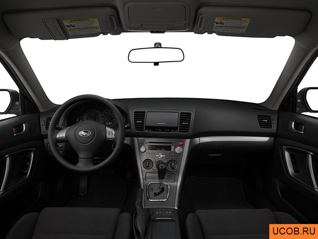 Wagon 2009 года Subaru Outback в 3D. Вид водительского места.
