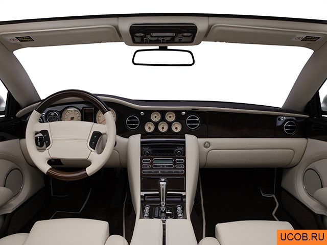 Convertible 2008 года Bentley Azure в 3D. Вид водительского места.