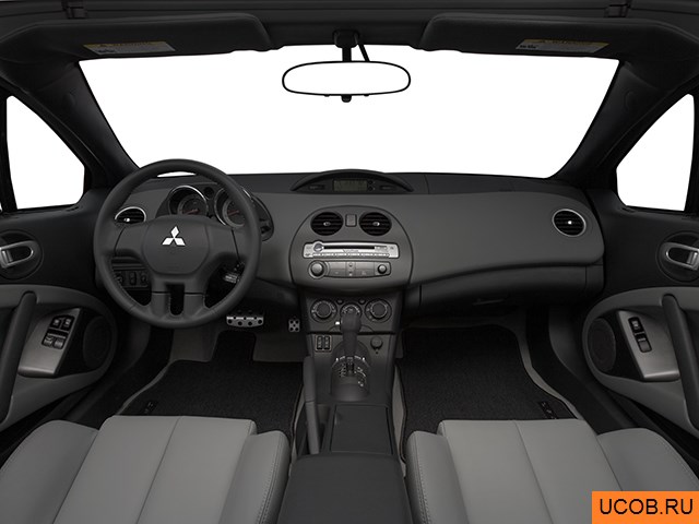 Convertible 2009 года Mitsubishi Eclipse Spyder в 3D. Вид водительского места.