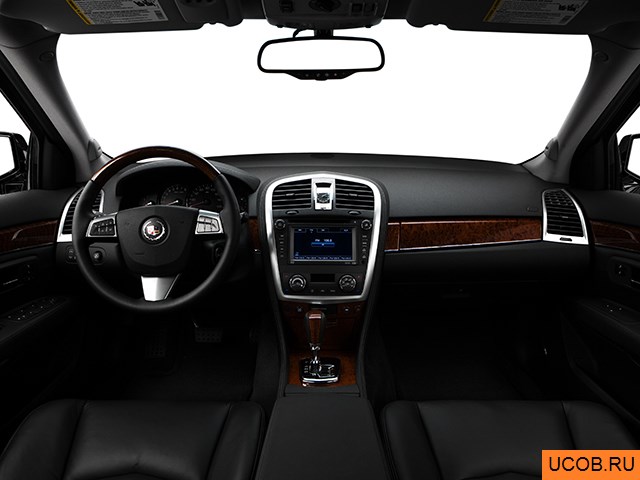 CUV 2009 года Cadillac SRX Crossover в 3D. Вид водительского места.