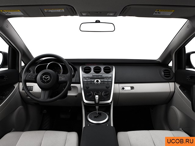 CUV 2009 года Mazda CX-7 в 3D. Вид водительского места.